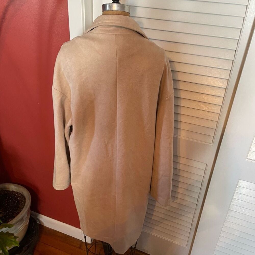 ZARA | tan/cream long coat M - Picture 6 of 11